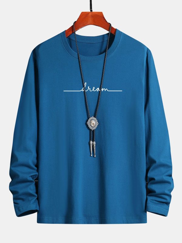 582e43c9c3b9470cdfff466c088fbbb7dd9340016d6b9ebb6efe40e235e5d780.jpg Long Sleeve Dream Print Cotton T-Shirt