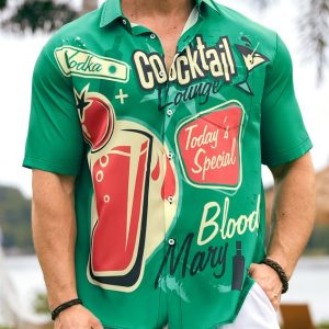 585d1dad0648c63a60b9bf5d2a6f95a90ed9a7a06bb4d86c3c866a5d6e7a7fa3.jpg Cocktail Chest Pocket Short Sleeve Hawaiian Shirt