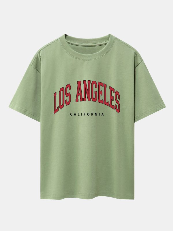 5bade8c70ddd85924b4887c1564153858390f5e02c1987725f3a9030c3a6beaa.jpg Los Angeles Print Drop Shoulder Oversize T-Shirt