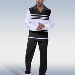 5c423d1bfe952fc22c8b8f2e14ba128e9c25c3404e26106809731b3c3cf4f744.jpg Suitmens Men's Black Stripe Long Sleeve Hiking Suit