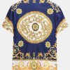 Baroque Print Button Up Shirt & Shorts