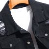 Man Ripped Denim Jacket