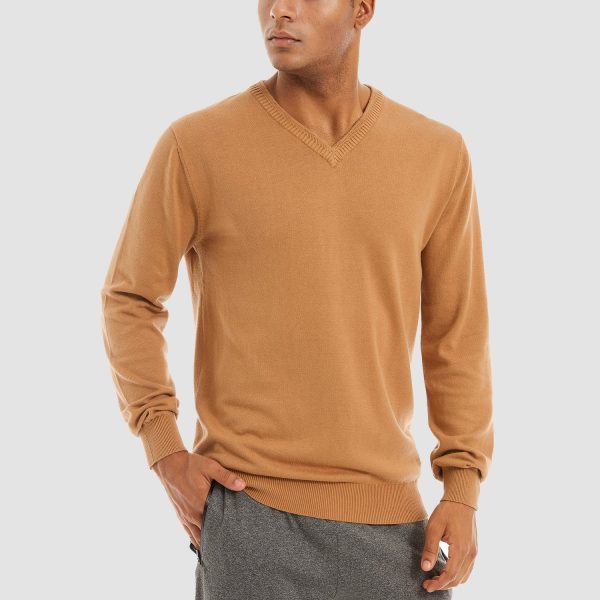 64facbad1dec5c7d69a6c17bf8ee9c540c13eae35e7bca06c067c8fb5a74a306.jpg Men's Pullover Sweaters V-Neck Long Sleeve Cotton Sweatshirt