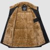 Men's Outerwear Vests Full-Zip Sleeveless Jacket Winter Warm Fleece Lined Vests Stand Collar