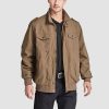 Men's Cotton Cargo Jackets Stand Collar Lightweight Tactical Jacket Windbreaker 4 Pockets
