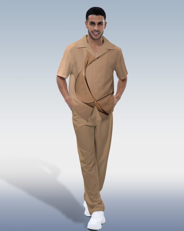 Suitmens Men's Coffee Two-Piece Casual Suit 001