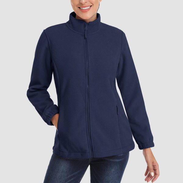 69bfaf2fe2417640785db588f2fd69b4ce2bfaed3e789e411cc1511717c0d069.jpg Women's Fleece Jacket Soft Full Zip Warm Long Sleeve with 2 Zipper Pockets Winter Jackets