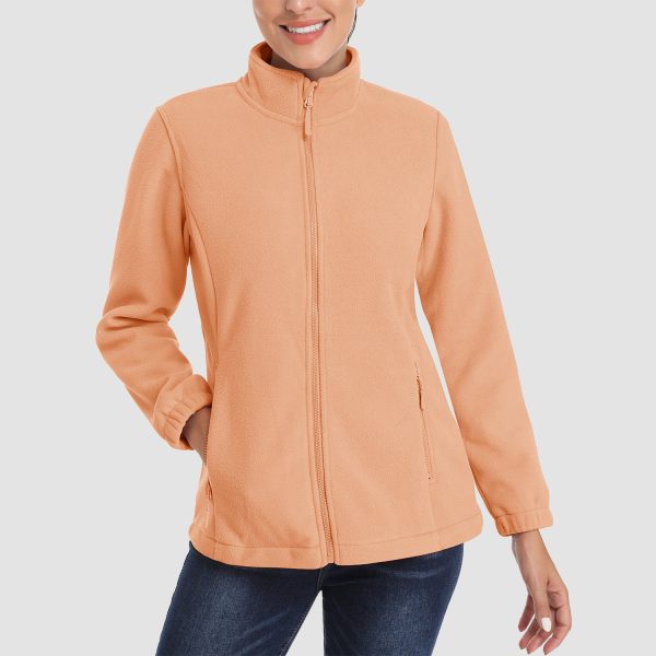 6a2ee4596e85e79f37fbbbe572267d5f11022bb66217bcd64b02532413df84ab.jpg Women's Fleece Jacket Soft Full Zip Warm Long Sleeve with 2 Zipper Pockets Winter Jackets