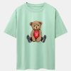 6c6a9882e3f84b4d7e7bea10827a8c4ea11af69fed84989c548de036d4d1ec7a.jpg New York Bear Print Drop Shoulder Oversize T-Shirt