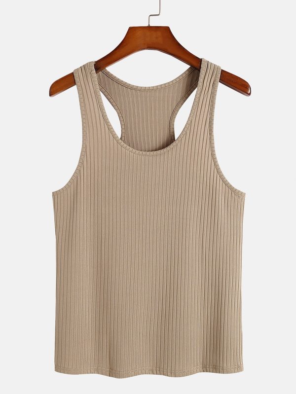 6f30aab0794d949a03a146ded78a9d9222fa270f1f09b0ba18ce0296cb45fc5d.jpg Basic Slim Ribbed Racer Back Tank