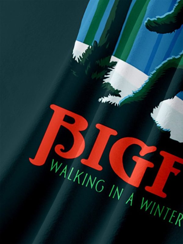 709893a08d85d2ebbf598bced78913bf7ed7b7bfd236edb5dd55237e2df9bcca.jpg Christmas Big Foot Chest Pocket Short Sleeve Casual Shirt