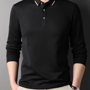74ebca776c7a0168c76cb35b62e64ad299cce8d73b7288dfb17b2ff176fd06a1.png Men's navy blue lapel long sleeve polo shirt