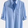 76c73ad2f4ab233c5d4f3f6b535a3f50788fa1fe81fe47ff971094cf97d4b1f8.jpg Long Sleeve Linen Look Henley Collar Shirt