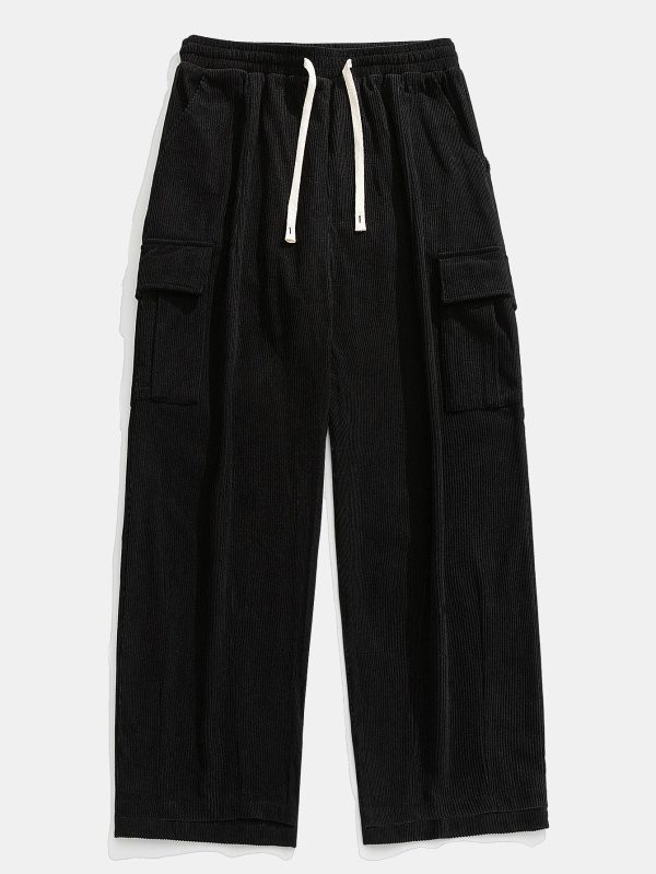 Los Angeles Print Heavy Weight Oversize T-Shirt & Loose Fit Corduroy Cargo Pants