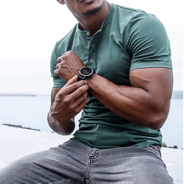 78a986f556bd8177b47008ad61e377b528ec2301724a669ca201d854041c5974.jpg Men's Spring/Summer Henley Stretch Slim T-Shirt