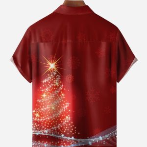 790c0f1cff202bf6538fb25a11af76a2ec351c6283558b1730d4bc19c10b44a7.jpg Christmas Tree Chest Pocket Short Sleeve Shirt