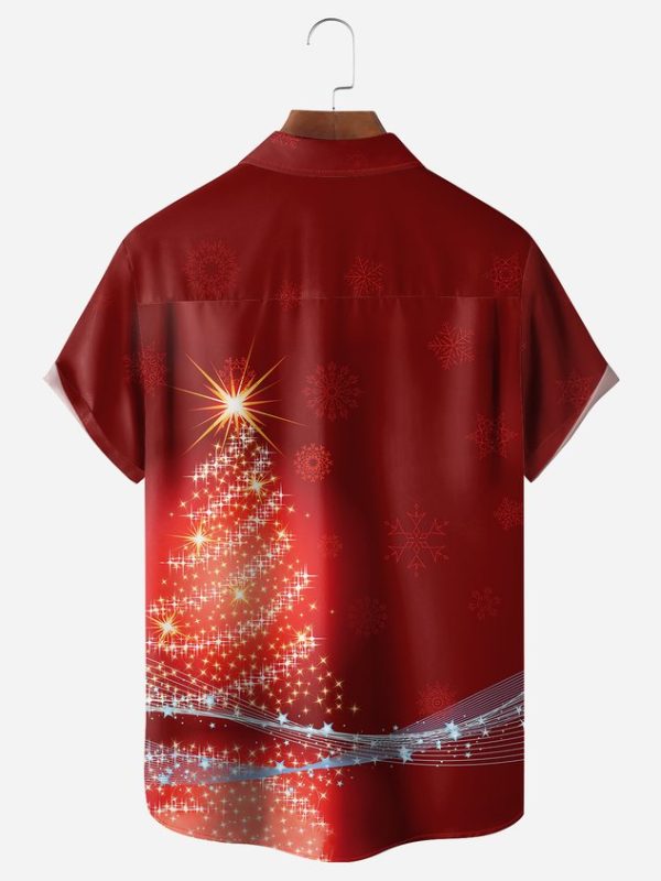 790c0f1cff202bf6538fb25a11af76a2ec351c6283558b1730d4bc19c10b44a7.jpg Christmas Tree Chest Pocket Short Sleeve Shirt