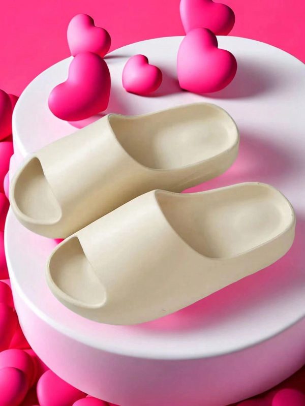 7993e2506b386aed3ffea582b8e68cb59fbf61d9382139d97939bf8789fd4372.jpg Unisex Chunky Slide Sandals, Couple Soft Indoor Outdoor Slipper Shoes, White