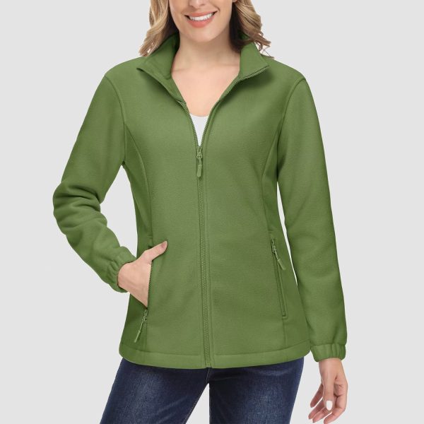 7a22175c5afcb0bb27a67cf5453faf2c604d621bebd46ef41f87ace6381b9210.jpg Women's Fleece Jacket Soft Full Zip Warm Long Sleeve with 2 Zipper Pockets Winter Jackets