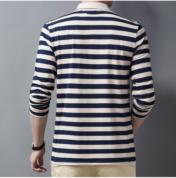7a9e31050bb869893190a49183ab2c507aafdf540d57ad89a852eac08c011436.png Men's Lapel Striped Polo Shirt