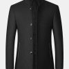 7af9d1649f4cfcccd4f2c9a3c133445425c789f61b9252f14e1efd90cd71fe1a.jpg Stand Collar Wool Blended Blazer