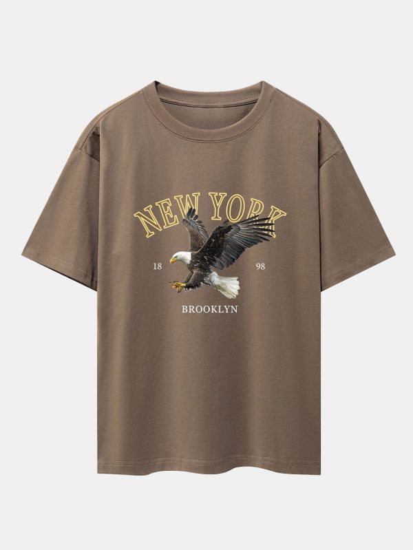 7b7025d470d32136ff6ccb1fdab3cd20dc623bd7d2d16d92269ebcd9f6da76b2.jpg New York Eagle Print Heavy Weight Oversize T-Shirt