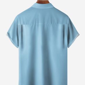 809eb71ed1f1d8d393fdcf6f84af8467e11a2dcff566a745554cf75fb9446a8a.jpg Christmas Flamingo Chest Pocket Short Sleeve Hawaiian Shirt