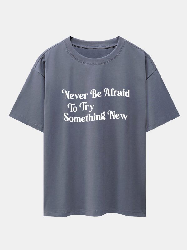 81d25b1a7048186703ee7f877764448f28cf1700f5fe9b91549f686ec305487c.jpg Slogan Print Drop Shoulder Oversize T-Shirt