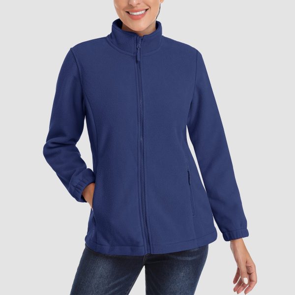 83dc3f1c4d979460c055c41637ffdbb090e4e59ff91df10843d834daef284d8c.jpg Women's Fleece Jacket Soft Full Zip Warm Long Sleeve with 2 Zipper Pockets Winter Jackets