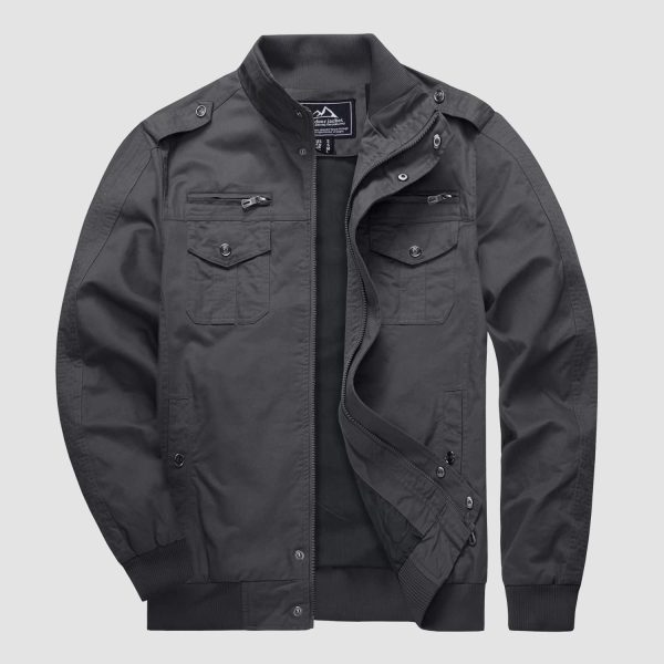 83ea8ac5fdb76fb6c47b4cf3066138665e84a3a0b75ed33c4863a9508746826c.jpg Men's Casual Jacket Lightweight Tactical Cargo Jackets Stand Collar Combat Jacket