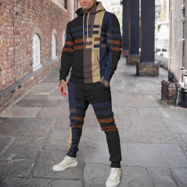 Men's Personalized Printed Hoodie Set 016