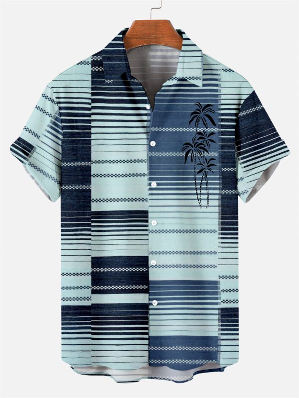 Suitmens Men's Hawaiian Bowling Print Shirt Three-Piece Set 049