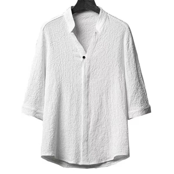 89e2b5e77ff74b05b052e453c729f5dc7af9f8cecaaf579a74360fbb9d72f9aa.png Men's White Ice Silk Linen Two Piece