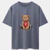 8b188980c549e9e50093b4458a0a9c2001942fe7d2cd7dd86ed89f71ea92612f.jpg New York Bear Print Drop Shoulder Oversize T-Shirt
