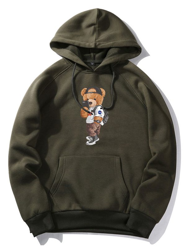 Selfie Bear Print Hoodie