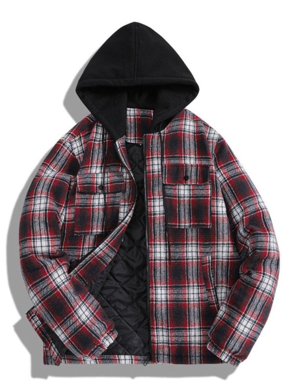 8f770779784aec8b0083d3da1ec288ed063e4c486d4665c82b6fa30e5d5f0ef6.jpg Quilted Lined Flannel Hooded Plaid Coat
