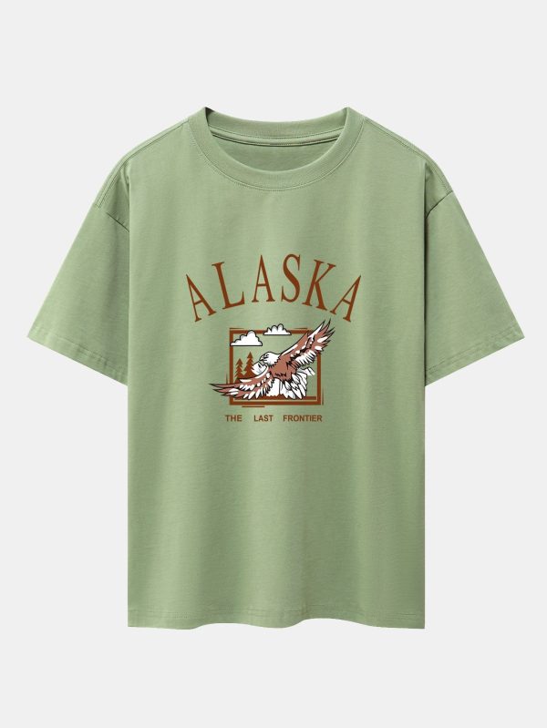 90f560aefc678c60df055694d3674f87044d0783ae5c1877be0b09aae2e8d151.jpg Alaskan Eagle Print Heavy Weight Oversize T-Shirt