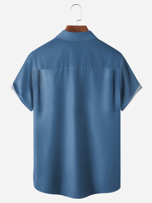 Cocktail Chest Pocket Short Sleeve Hawaiian Shirt