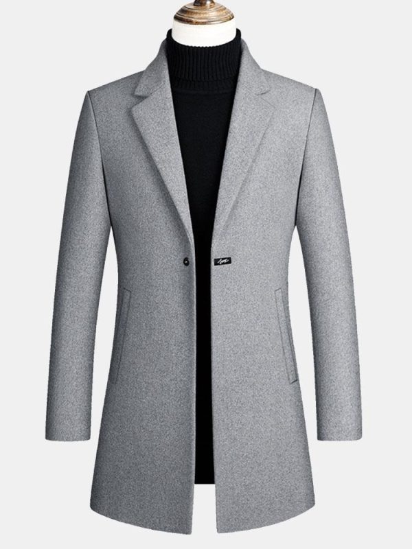 92cffad26c5119e07dc57ac85f69b33a57223e82de5cbe0ee91ce224b1314e97.jpg Single Breasted Notch Lapel Woolen Overcoat