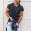 935a2011686c140a37a108a5f3aa12fa045d883c9dc0233ec0c5669cbf317799.jpg Men's V-neck Solid Color Breathable T-Shirt Casual Retro Outdoor Motorcycle Top
