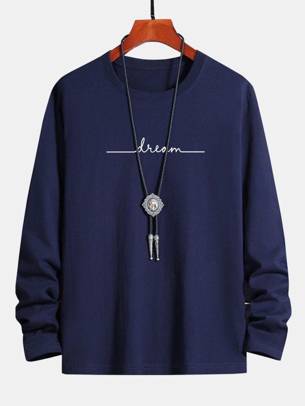 9923c4846135e2d2398d4c1e5140a9ddd94c07e977705d4bab23c0d7be86b5fc.jpg Long Sleeve Dream Print Cotton T-Shirt