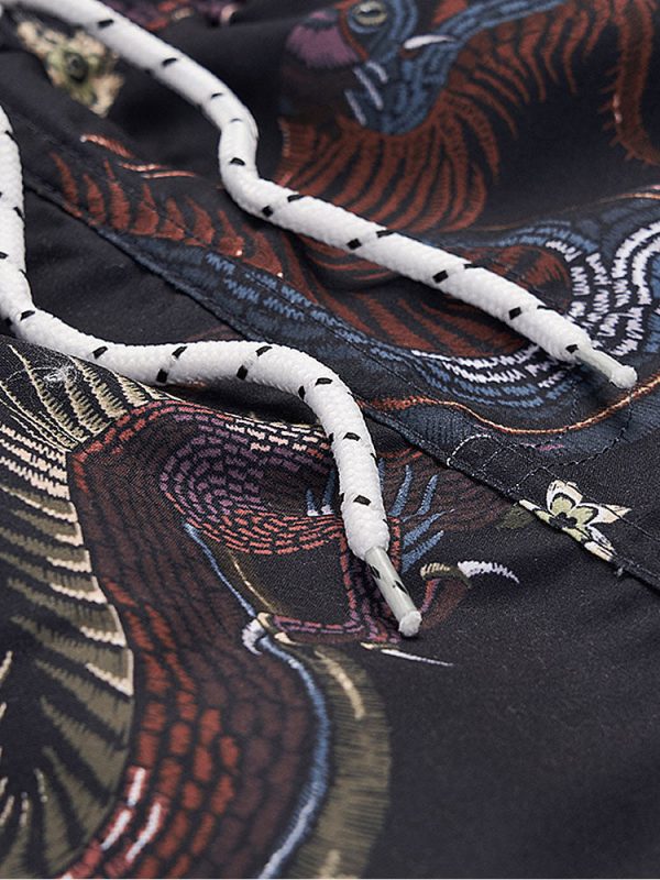 9940f581510edb78f5cec40c6012ae1b0d639ef36cefeaa67243f34dc1962057.jpg Dragon Floral Print Button Up Shirt & Dragon Print Swim Shorts