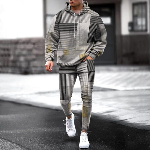 Men's Personalized Printed Hoodie Set 037