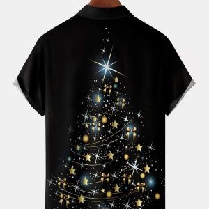 9ea99260109fd0eb5b174e8a58c8eb3c76d284bc0f1d7001b6f0538871befe40.jpg Christmas Tree Chest Pocket Short Sleeve Shirt