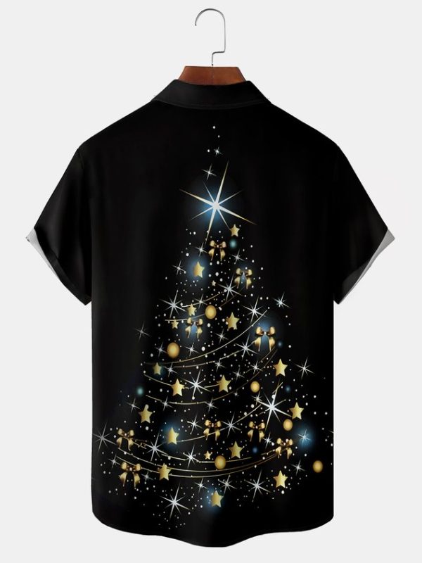 9ea99260109fd0eb5b174e8a58c8eb3c76d284bc0f1d7001b6f0538871befe40.jpg Christmas Tree Chest Pocket Short Sleeve Shirt