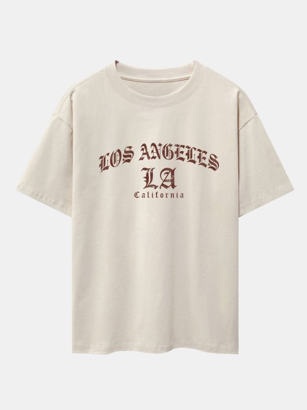 a6b89fbfb1ecce4cfd4da2c2c6f8f77338028e6a482be78fc87ac91190239142.jpg Gothic Los Angeles Print Oversize T-Shirt