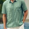 Tropical Floral Print Short Sleeve Casual Shirt