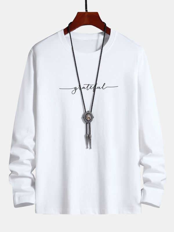 abcc5ffd989f4f00a32b7737eeeaba9b89812f96965a007e6c534323feb26085.jpg Long Sleeve Grateful Print Cotton T-Shirt