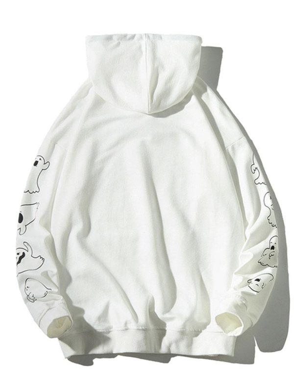 Relax Fit Ghost Print Hoodie