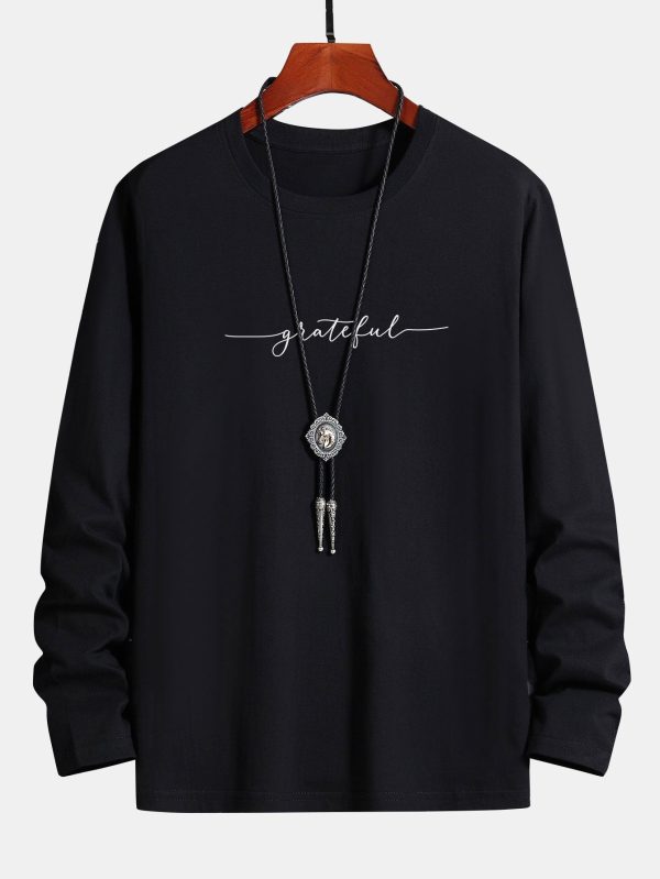 acd4d47ce7682462b63d2ae32249e58c09a1e48ea4575db3a6cda5479e8b7635.jpg Long Sleeve Grateful Print Cotton T-Shirt